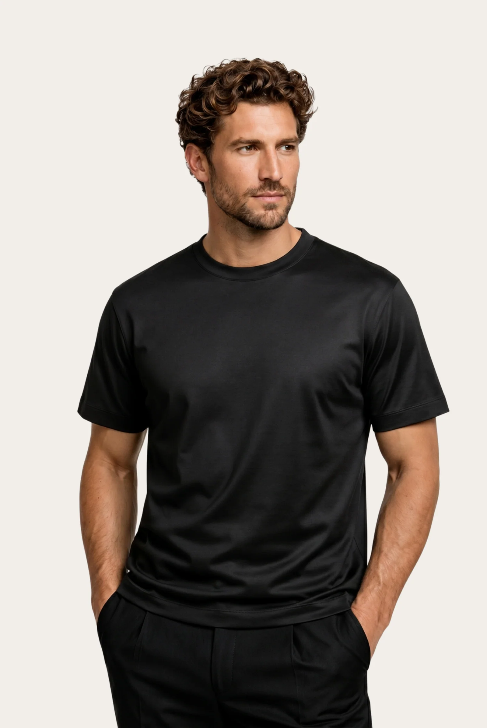 Structured Black Boxy Tee